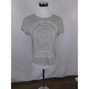 Charlotte Russe Small Gray Celestial Dreamer Ringer Tee